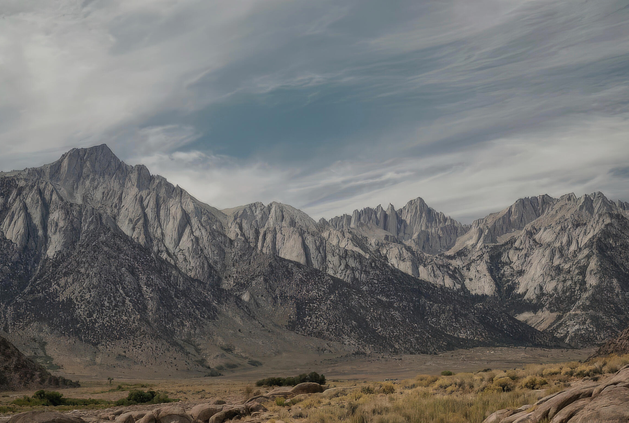 Stunning rock formations of Alabama Hills, offering a surreal desert landscape in California.